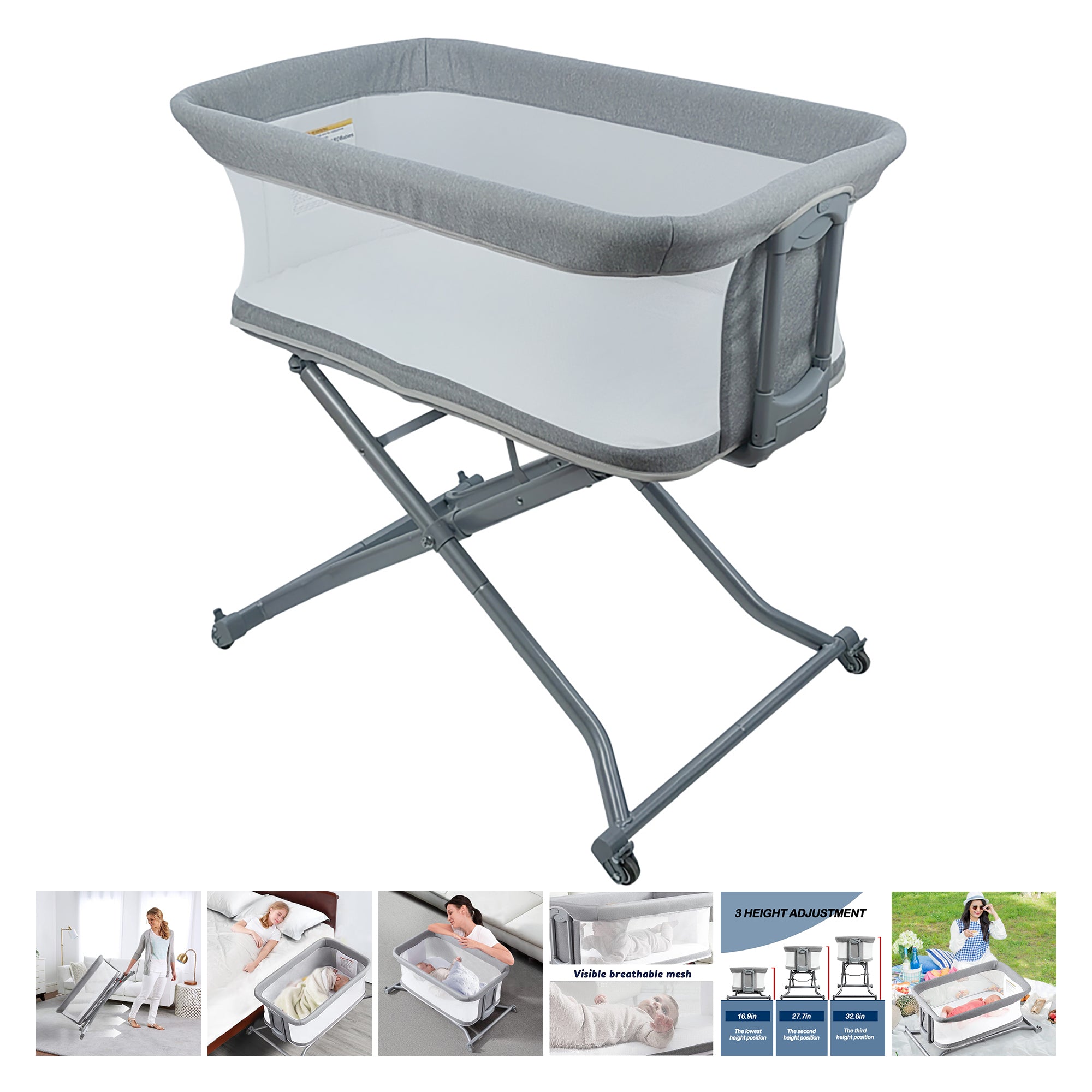 Système de voyage graco, lit convertible, berceau, chaise haute, matelas et commodes