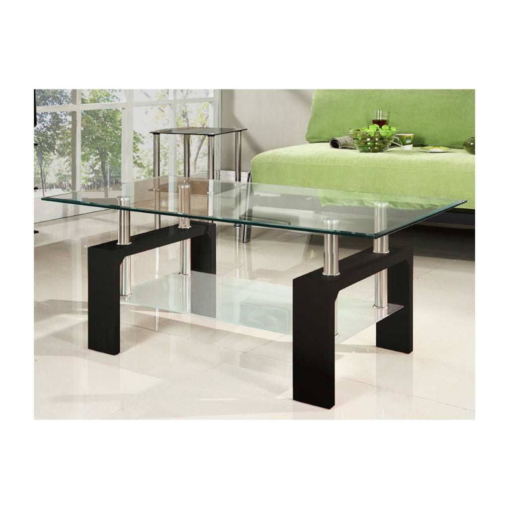 Table basse Bebelelo - Dessus en verre expresso et pieds chromés pour la décoration intérieure