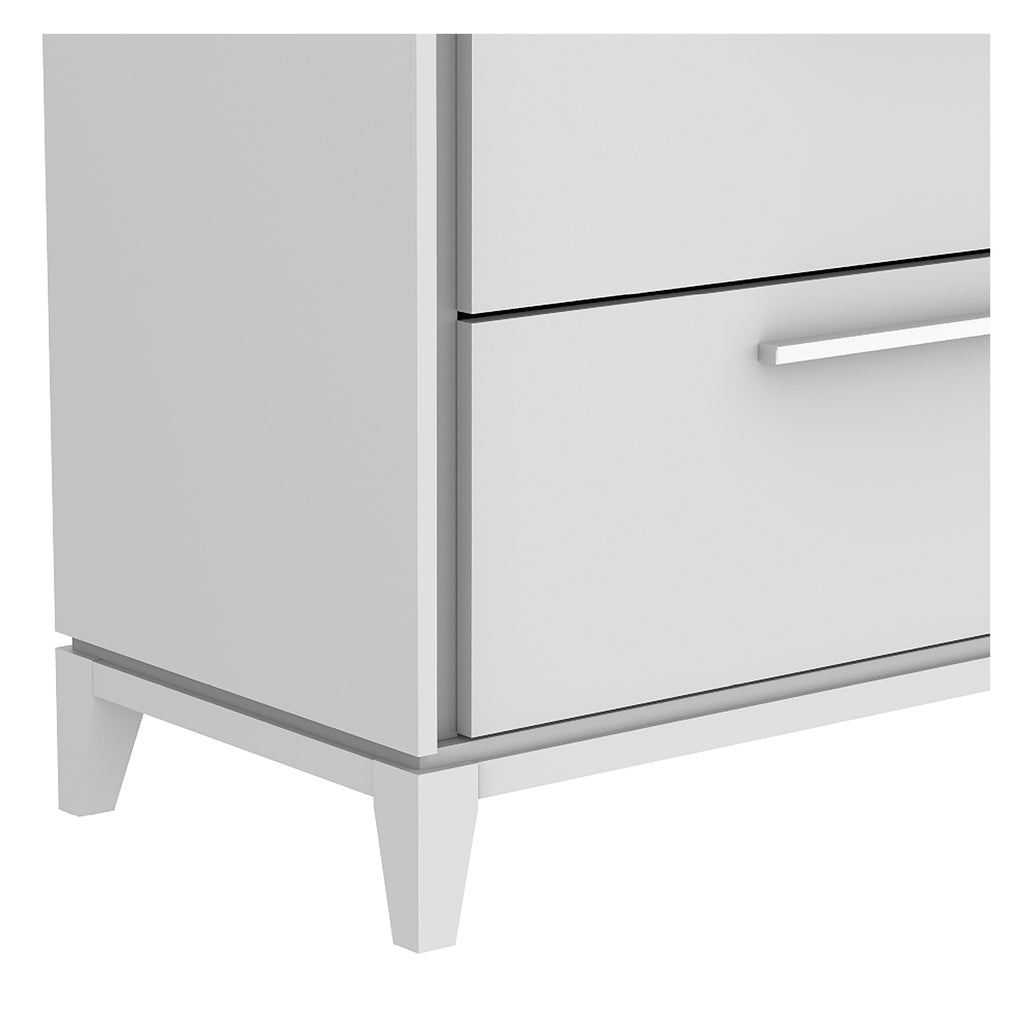 Commode 3 tiroirs moderna pour chambre, gris clair