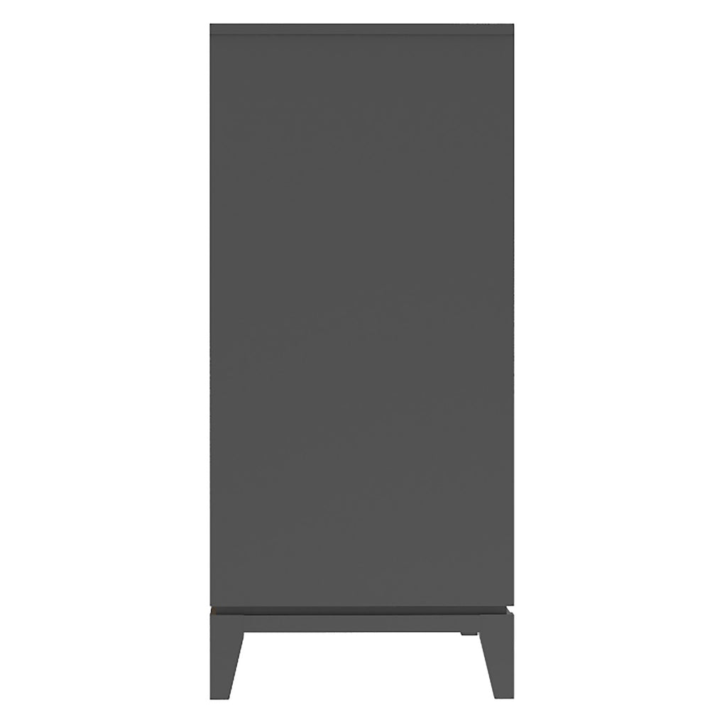 Bureau double 6 tiroirs moderna pour chambre, gris foncé