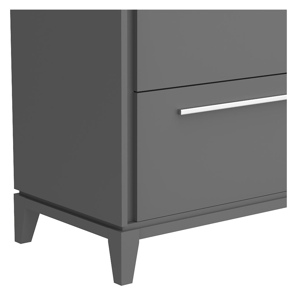 Bureau double 6 tiroirs moderna pour chambre, gris foncé