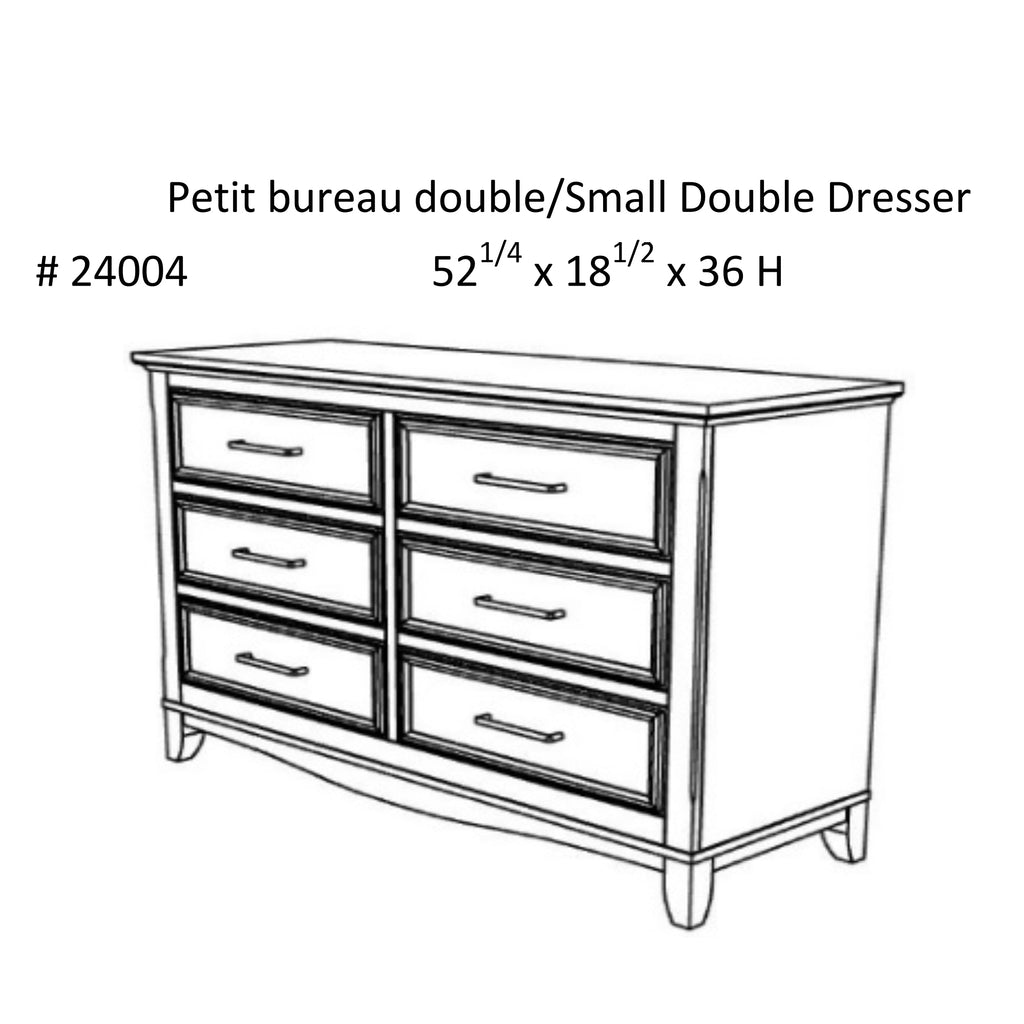 Petit bureau double 6 tiroirs bella pour chambre, gris clair