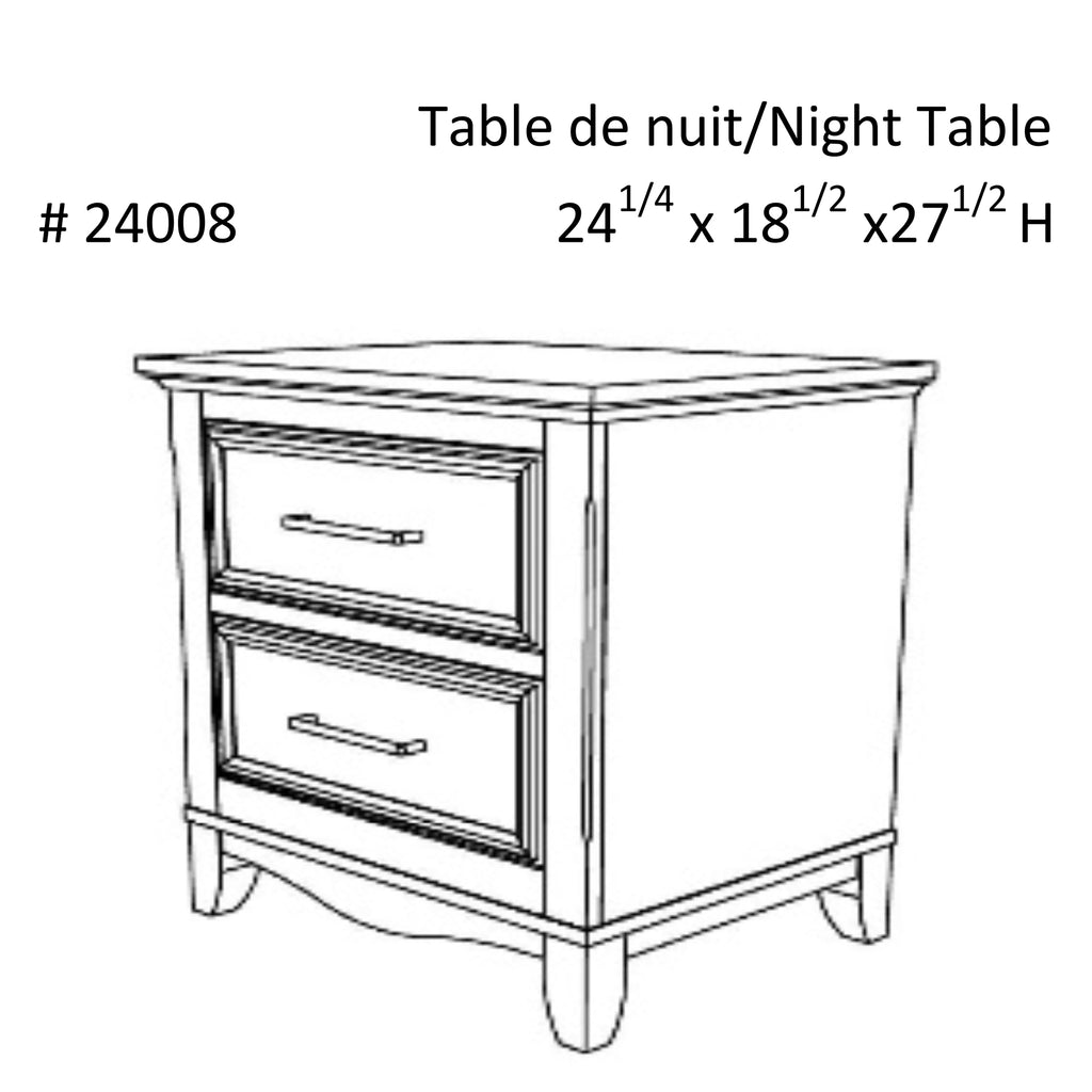 Table de nuit bella pour chambre, java et blanc