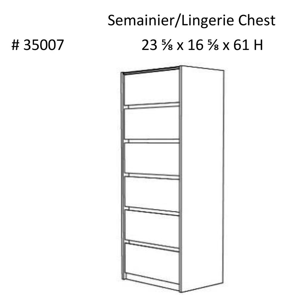 Commode 6 tiroirs farona pour chambre, blanc & bois de grange