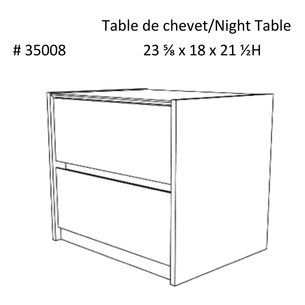 Table de nuit farona pour décoration de chambre, blanc & noyer