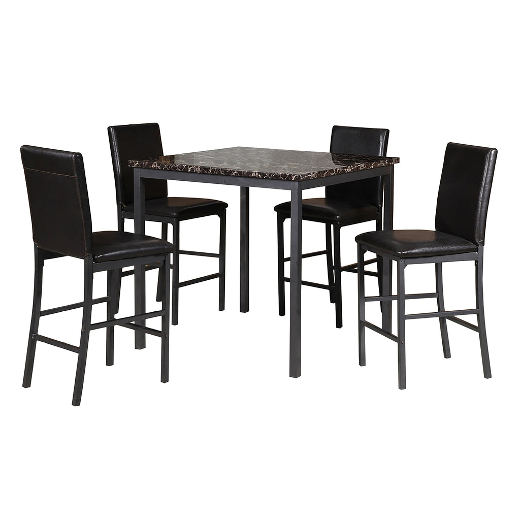 Bebelelo 5Pc Pub Set - Table carrée en marbre avec 4 chaises pour la décoration intérieure