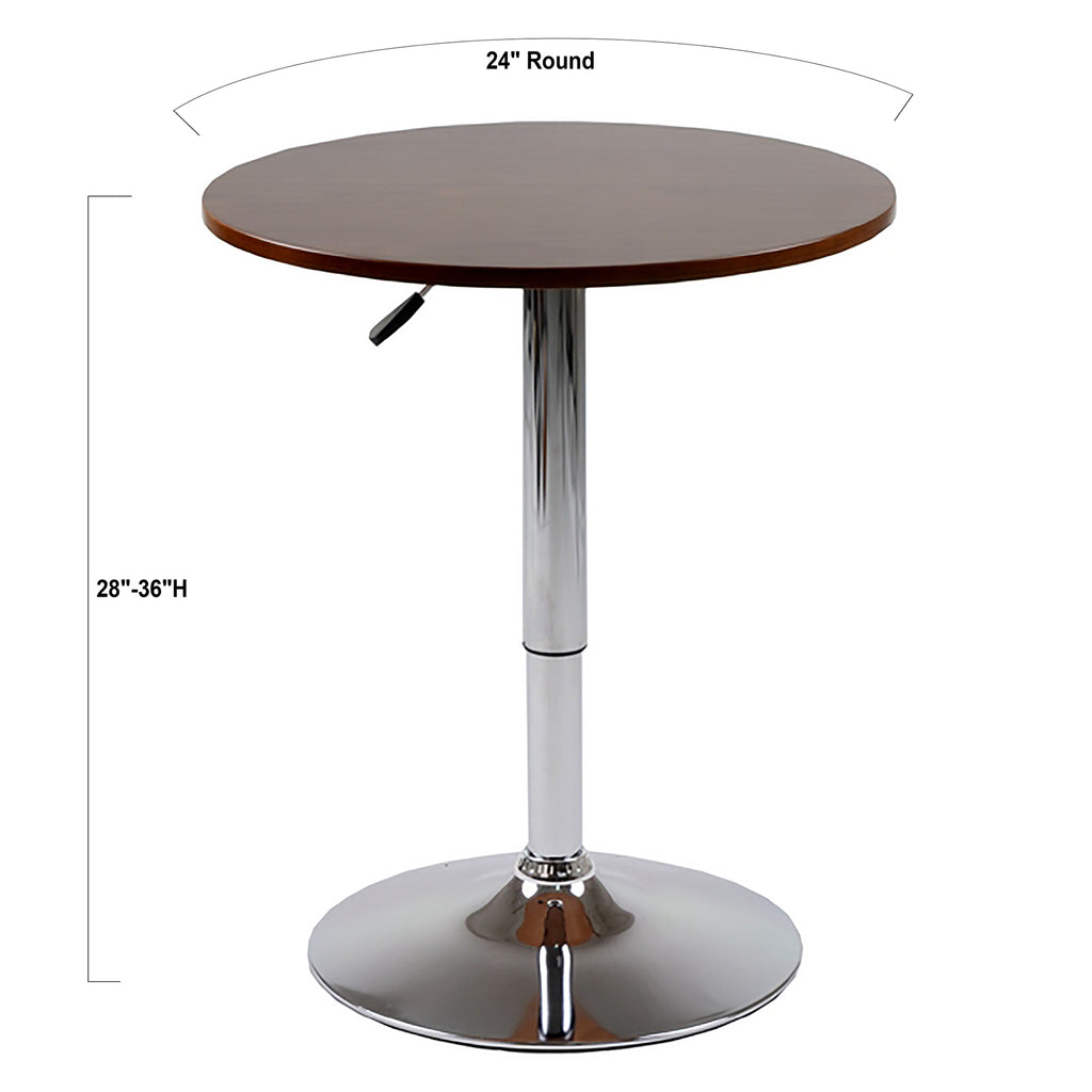 Bebelelo Table Pub - Table en bois à hauteur réglable avec base chromée