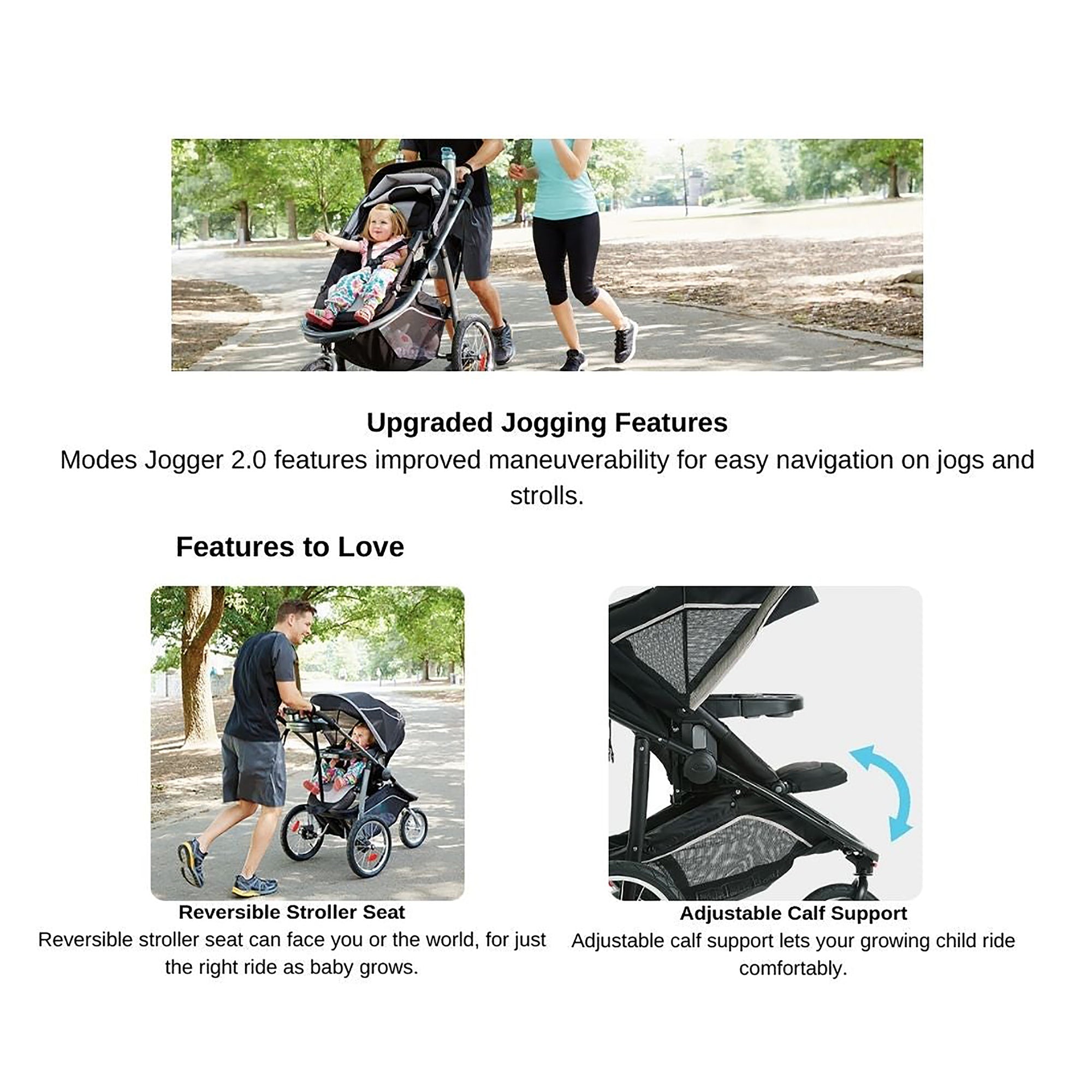 Système de voyage graco modes 3 roues 2.0 avec siège d'auto, palermo